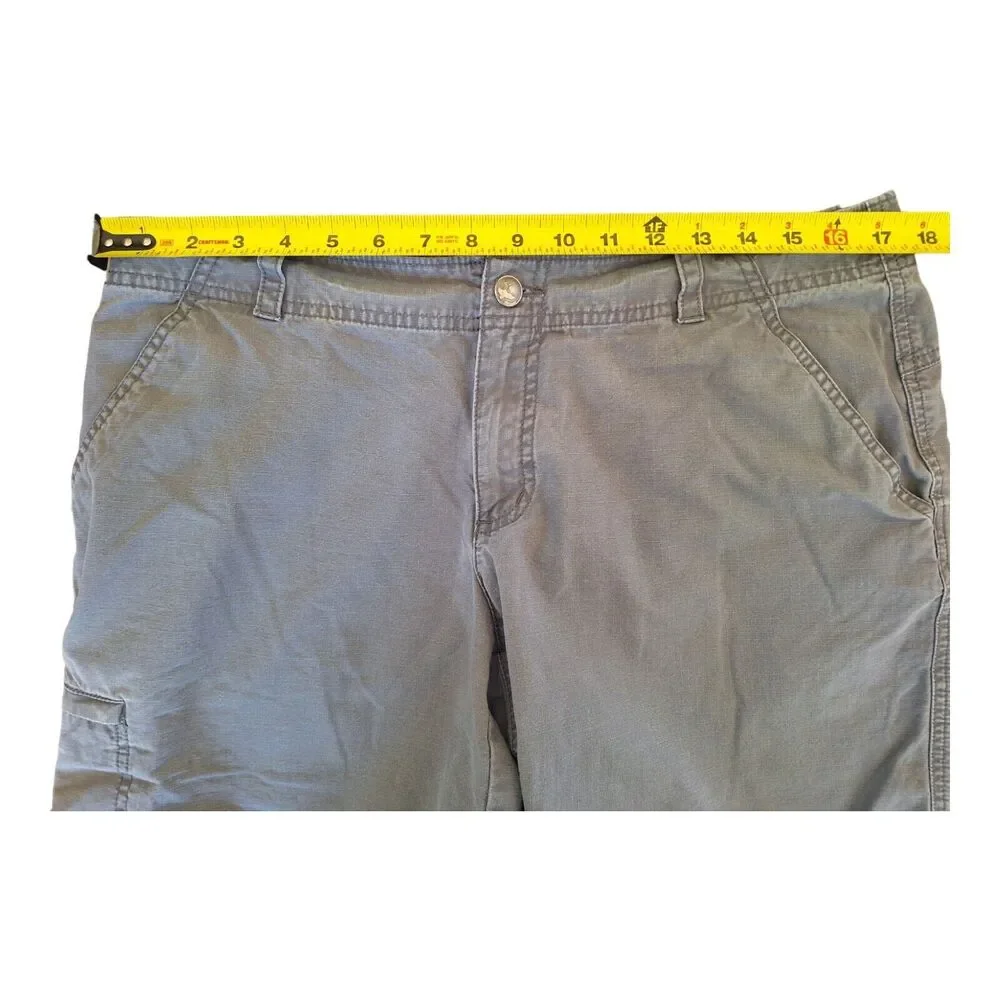 Guide Series Cargo Shorts Cotton Ripstop Gray Size 10 Zip Pocket Hiking modest
